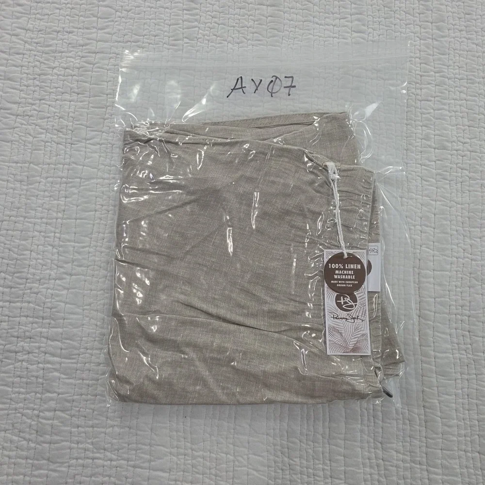 Panama Jack 100% Linen Pants Men's XL (36x30) Natural Taupe Elastic Waist NEW